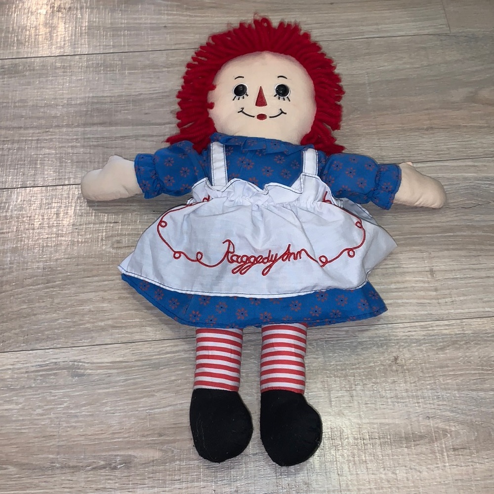 Russ Berrie Raggedy Ann Doll 18" Plush Red Yarn Hair Stuffed Animal